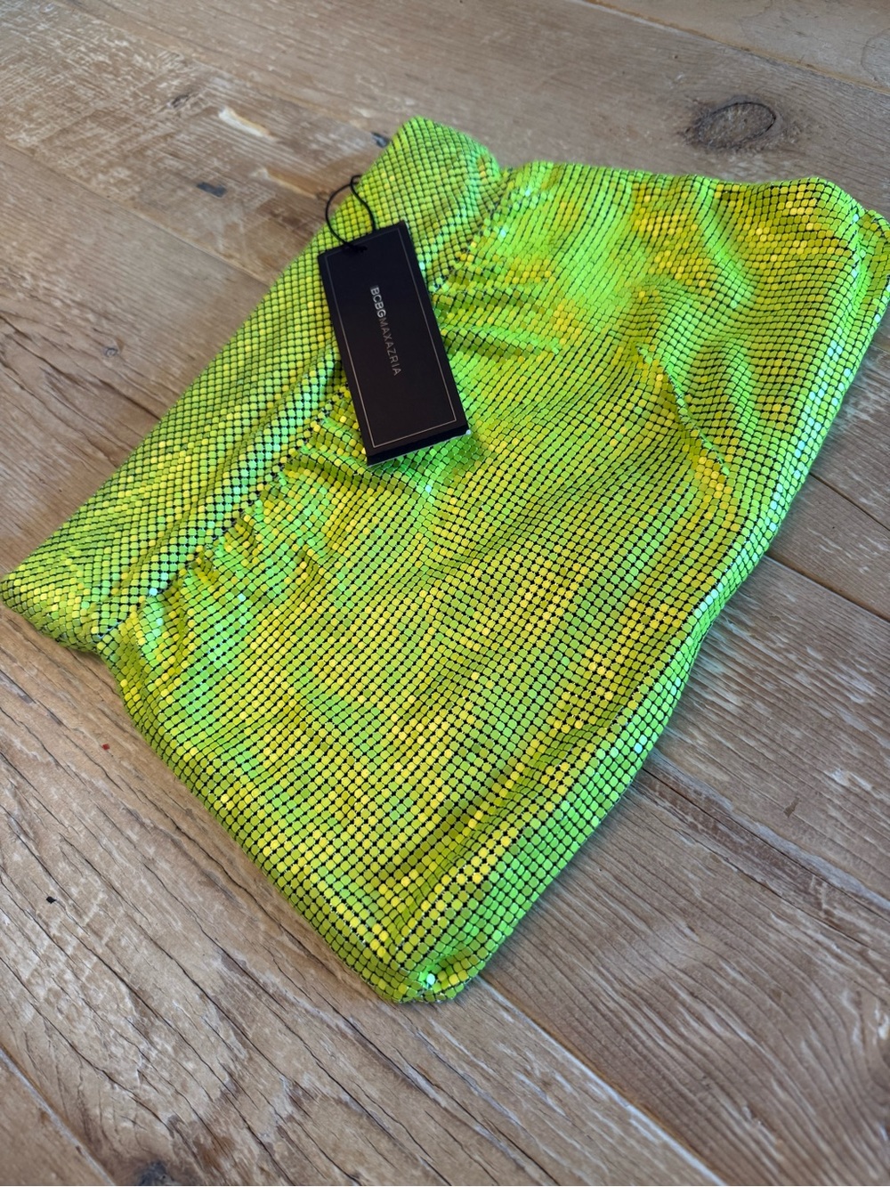 BCBGMAXAZRIA Green Sequin Clutch NWT